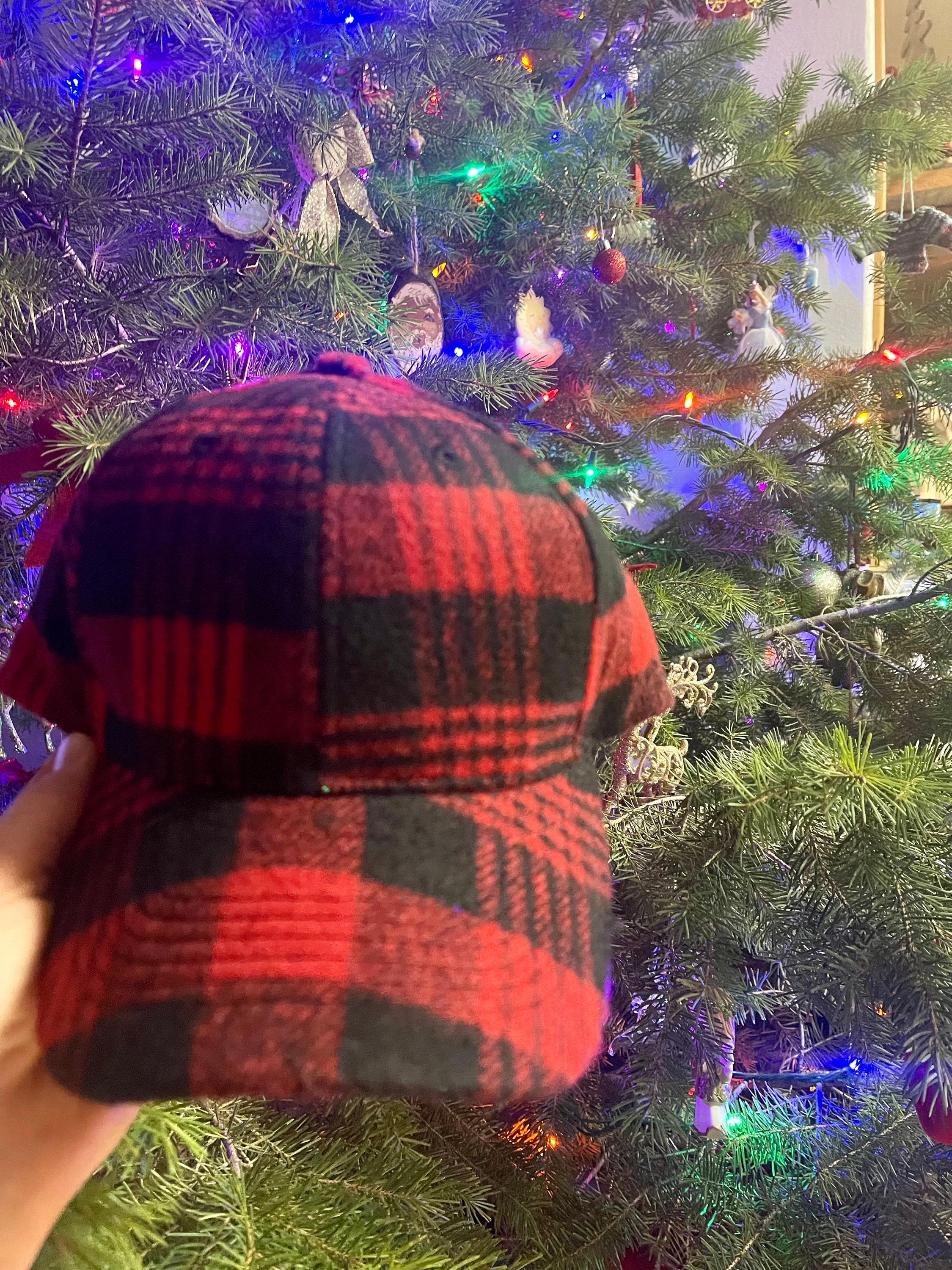 ✨NEW Buffalo Plaid Red and Black Women\'s Cap Minnesota Buffalo Plaid Hat – Minnesota Awesome main image 2