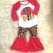 GIRLS fALL RODEO Bell Bottom Outfit, Cowgirl Cheetah Leopard Cactus Bells, Animal Print & Cactus Hippie Clothes 