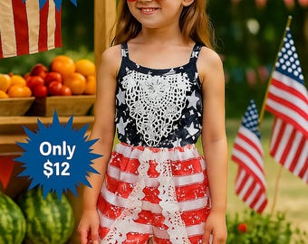 USA Flagge Romper: Vaterländischer Mädchen-Jumpsuit