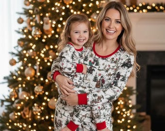 Pyjama de Noël cowboy et père Noël - pyjamas western assortis pour toute la famille | Exclusivité Razels