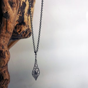 Xena - Warrior necklace - Antique silver necklace, Art nouveau necklace, Vintage necklace, Layering necklace, Boho necklace, Tribal Pendant