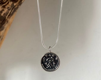 Eye of Horus Necklace, Sterling Silver Eye of Horus, Recycled Silver Eye of Horus Necklace, Handmade Evil Eye Necklace, Protection Necklace