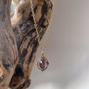 Isla Amethyst Necklace, February Birthstone Necklace, Gold Amethyst Necklace, Vintage Amethyst Necklace, Antique Amethyst Necklace image 2