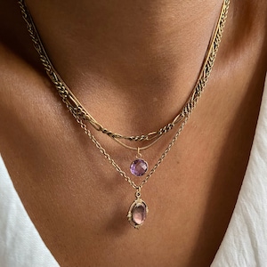 Isla Amethyst Necklace, February Birthstone Necklace, Gold Amethyst Necklace, Vintage Amethyst Necklace, Antique Amethyst Necklace image 3