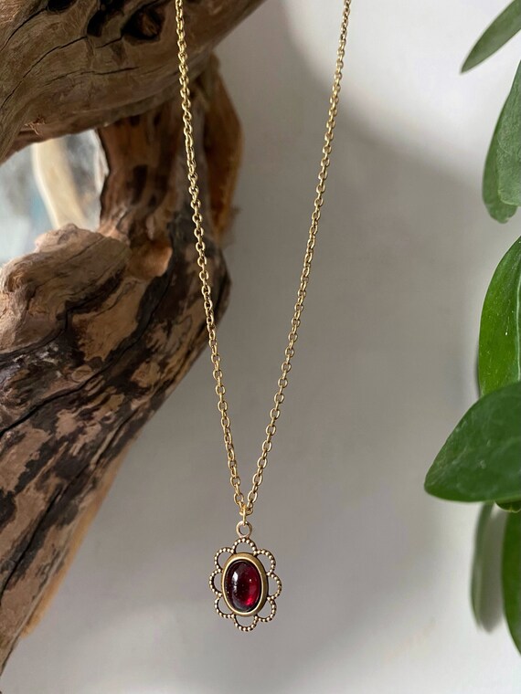 Antique garnet necklace store
