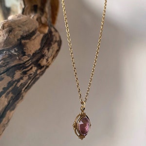 Isla Amethyst Necklace, February Birthstone Necklace, Gold Amethyst Necklace, Vintage Amethyst Necklace, Antique Amethyst Necklace image 4