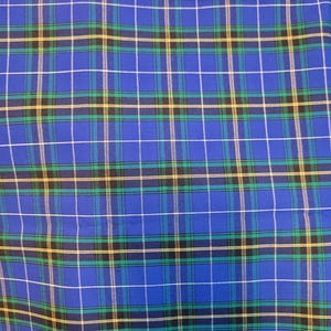 Nova Scotia Tartan Fabric, Blue Poly Cotton Plaid