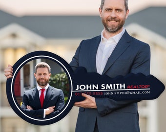Realtor Sold Key Photo Prop: 36" Wood Real Estate Sign