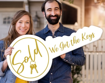 Sold Key Sign, Realtor Social Media Marketing, Real Estate Prop, We Got The Keys