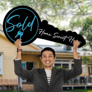 Realtor Social Media Photo Prop, Real Estate Marketing Key, Closing Sign