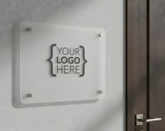 Custom Acrylic Business Sign, Logo & QR Code Sign, Personalized Social Media Sign for Storefront, Office and Boutique Display