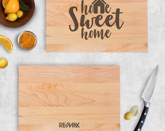 Realtor Closing Gift - Realtor Gifts - Closing Gift - Business Logo - Personalized Wooden Cutting Board - Engraved Cutting Board