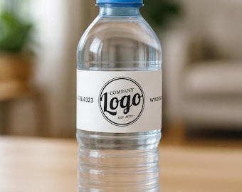 Custom Logo Water Bottle Labels: Business Advertising, Waterproof Vinyl