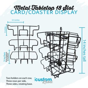 Retail Display Stands, Metal Spin Rack, Product Displays, Rotating Postcard Coaster Stand