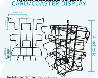 Retail Display Stands, Metal Spin Rack, Product Displays, Rotating Postcard Coaster Stand