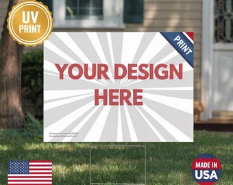 Customizable Full color Yard sign printed Sign yard decoration birthday party graduation sign Print bulk Corrugated Plastic 24x18 and 18x12