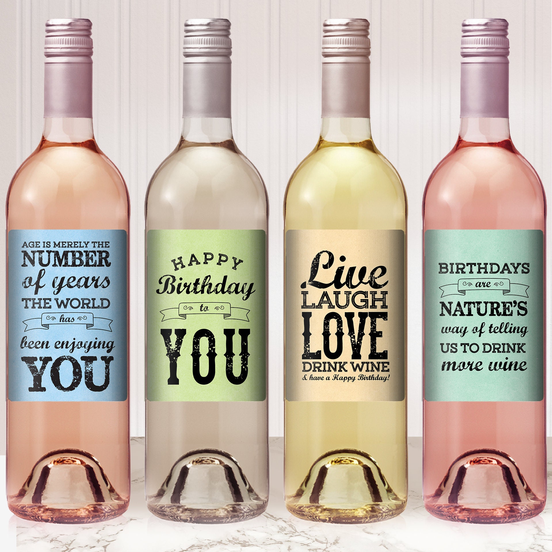 Birthday Wine Labels - Adult Birthday Gift - Custom Wine Label - Milestone Birthday Gift - funny Personalized Wine Gift for Women
