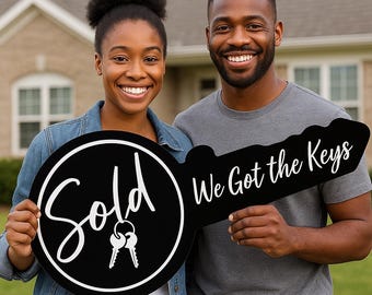 Sold Home Prop, Marketing Key, Real Estate Photo, Realtor Closing Sign