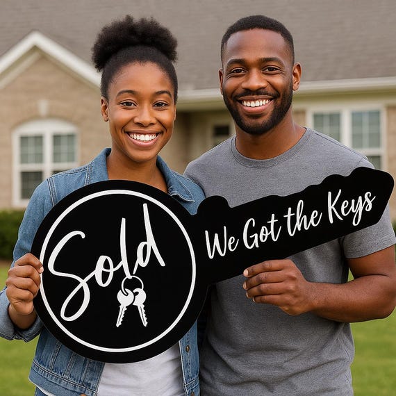 Sold Home Prop, Marketing Key, Real Estate Photo, Realtor Closing Sign