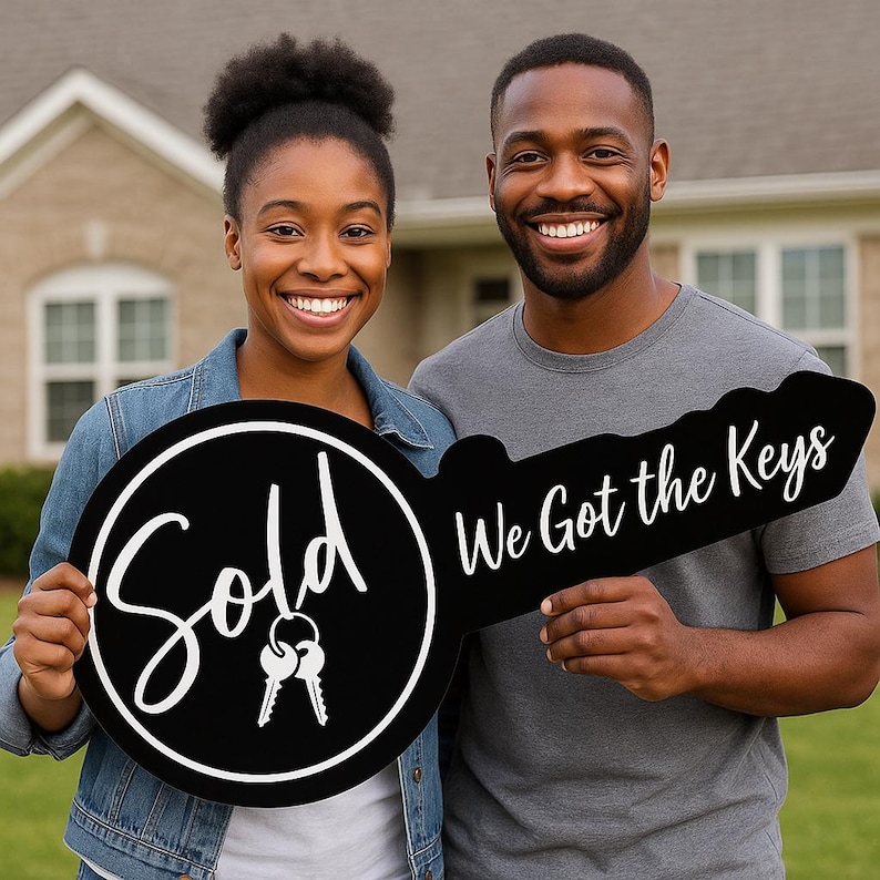 Sold Home Prop, Marketing Key, Real Estate Photo, Realtor Closing Sign image 1