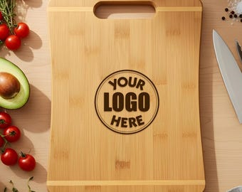 Corporate Personalized Gifts, Custom Bamboo Cutting Board with Engraved Logo
