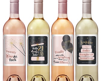 Finally 21 Wine Label 21st Birthday Gift - Etsy