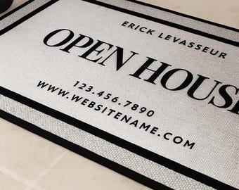 Real Estate Gifts, Modern Open House, Personalized Realtor, Custom Doormat