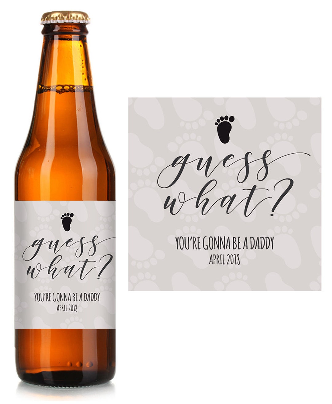 Reveal to Husband Custom Beer Labels Waterproof Labels - Etsy