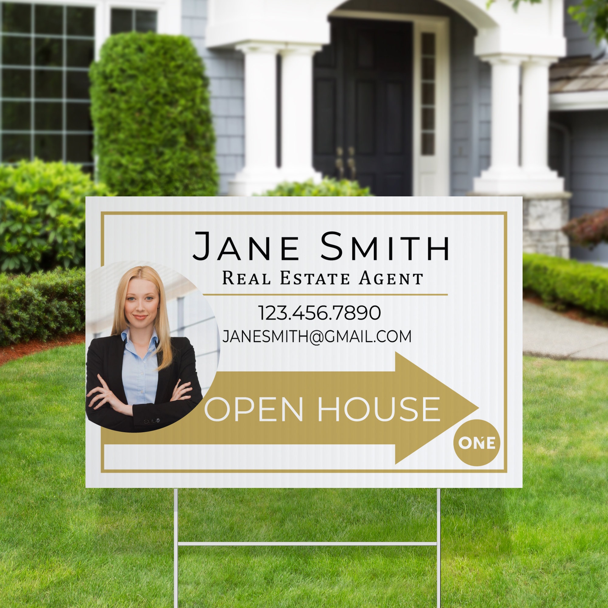 Personalized Real Estate Open House, For Sale Realtor Yard Sign, Advertising, Realty One