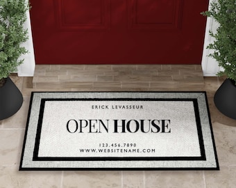 Open House Mat - Realtor Open House - Realtor Logo - Personalized Doormat - Custom Doormat