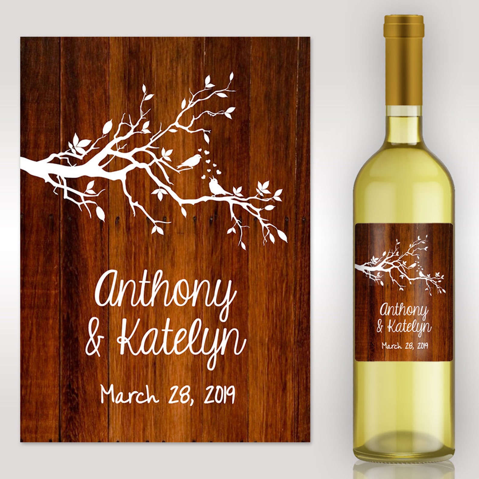 Rustic Wedding Wine Label Custom Wedding Gift Personalized - Etsy