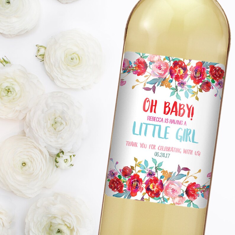 Baby Shower Wine Custom Wine Label Personalized Wine Label Etsy