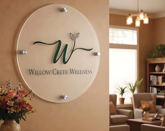 Circle Logo Sign:  Custom Acrylic Business