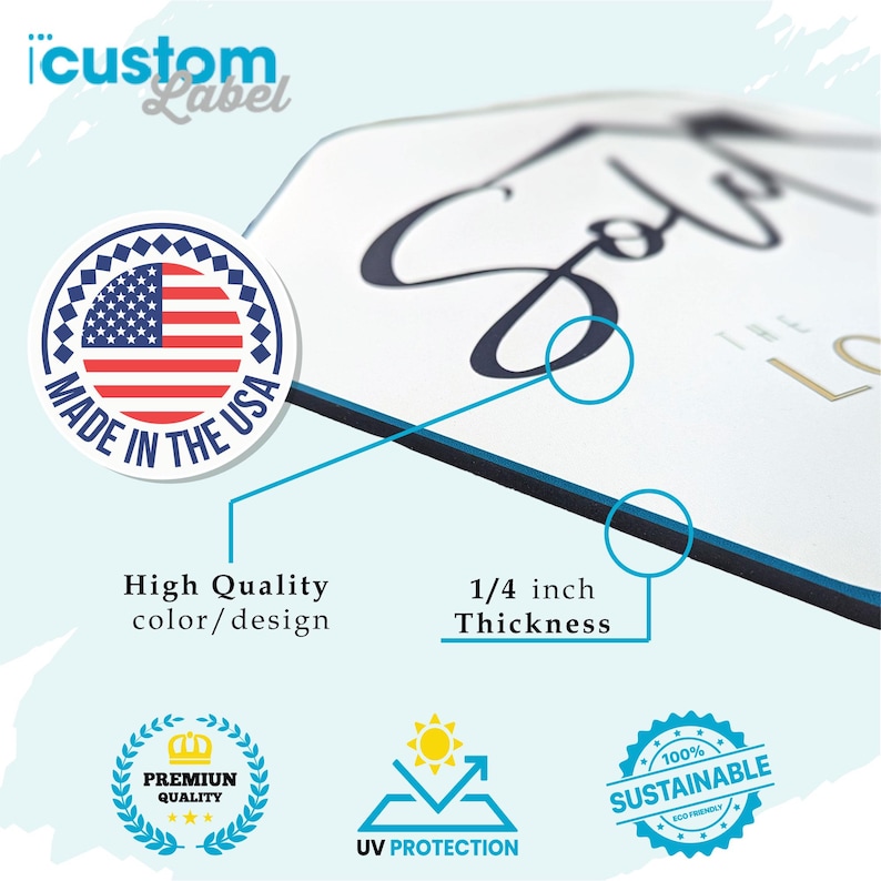 May include: A white sign with black text that reads "Sold" and "The Love Story Begins". The sign is made in the USA and is 1/4 inch thick. It is also UV protected and 100% sustainable.