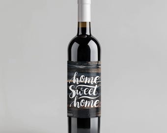 Home Sweet Home Wine Label - Personalized Housewarming Gift