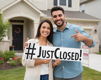 Just Closed Sign, Realtor Social Media Marketing, Real Estate Props