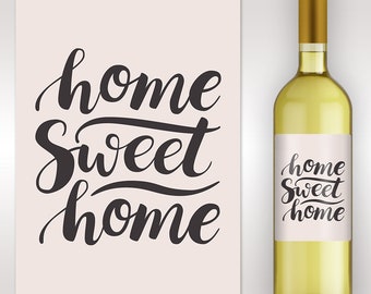 Home Sweet Home - Realtor Client Gift - Welcome Home Realtor Gift - Housewarming Gift - New Home Wine Label