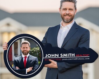 Customizable Realtor Sold Sign Key for Real Estate Marketing, Closing Gifts & Photo Props