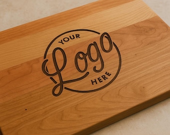 Custom Logo Cutting Board | Engraved Wood Cutting Board | Personalized Corporate Gift | Restaurant, Realtor & Business Branding Gift