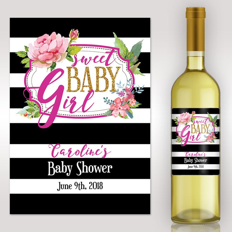 Baby Shower Wine Custom Wine Label Personalized Wine Label Etsy