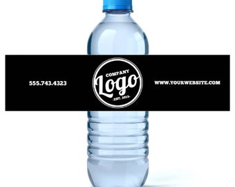 Custom Water Bottle Labels - Your Business Logo or Design - Custom Logo Water Bottle Labels - Business Water Bottle Labels