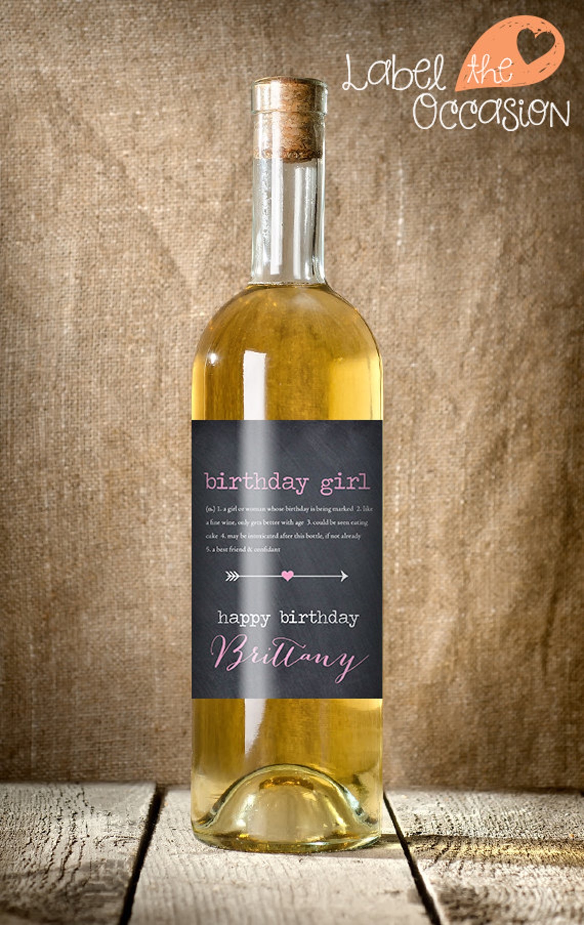 Birthday Wine Label Custom Wine Label Personalized Wine Etsy Canada