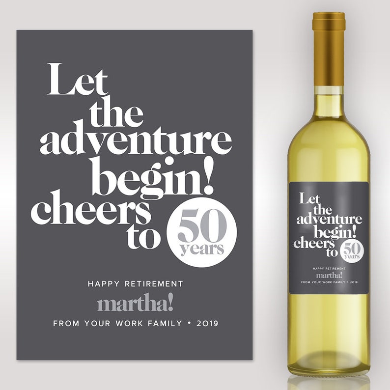 Retirement Gift Retirement Wine Label Retirement Party Etsy