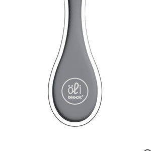 May include: A gray Oliblock clip with a white outline and the word "oli" in a circle with the word "block" underneath.
