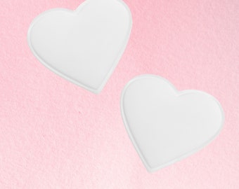 Matte White Magnetic Hearts 2-pc :-)  for Valentines Day