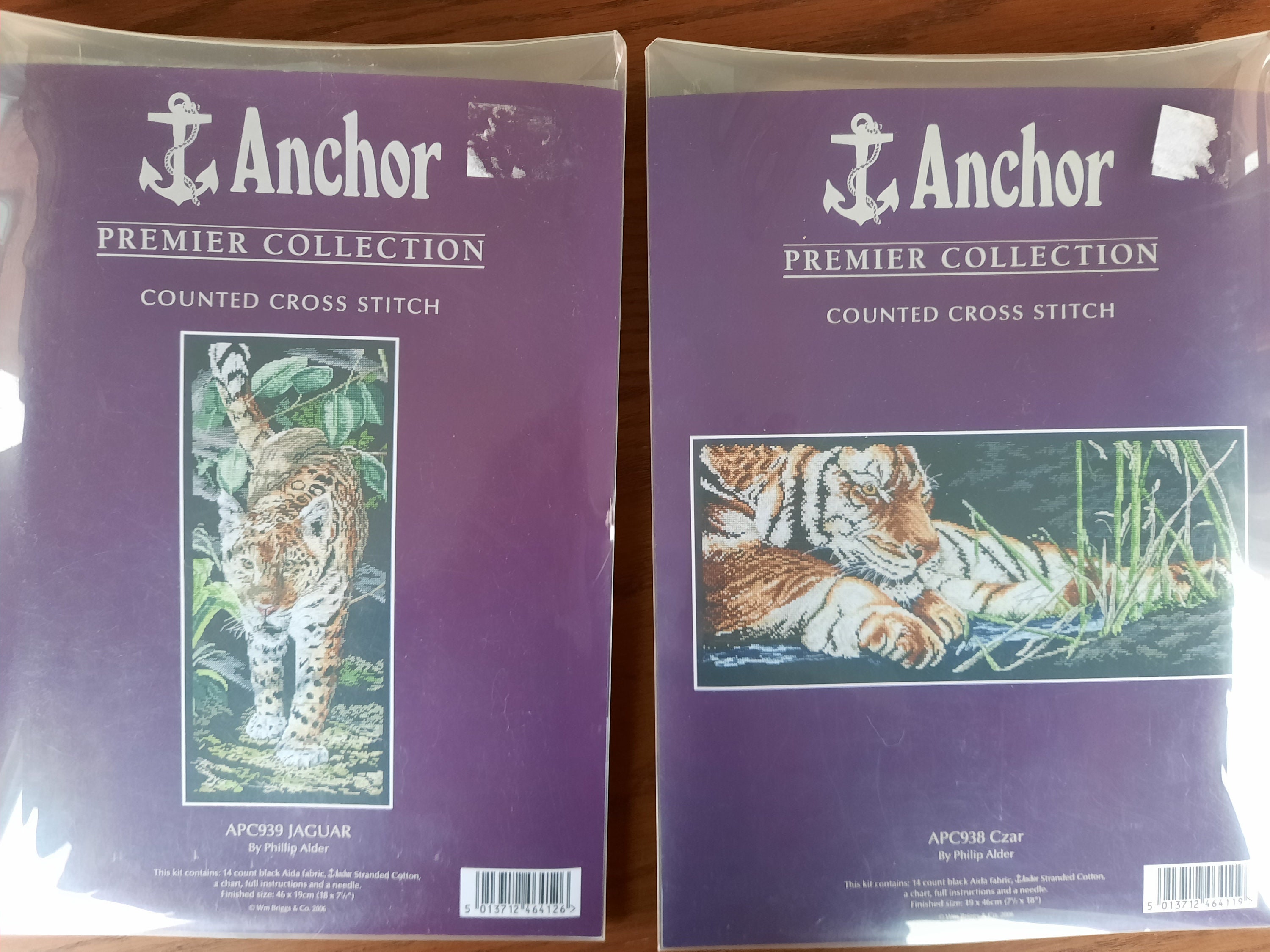 Czar, Jaguar, Big Cat counted cross stitch kit, Anchor Premier Collection, tiger, APC938, APC939, embroidery kit, needlepoint, Philip Alder