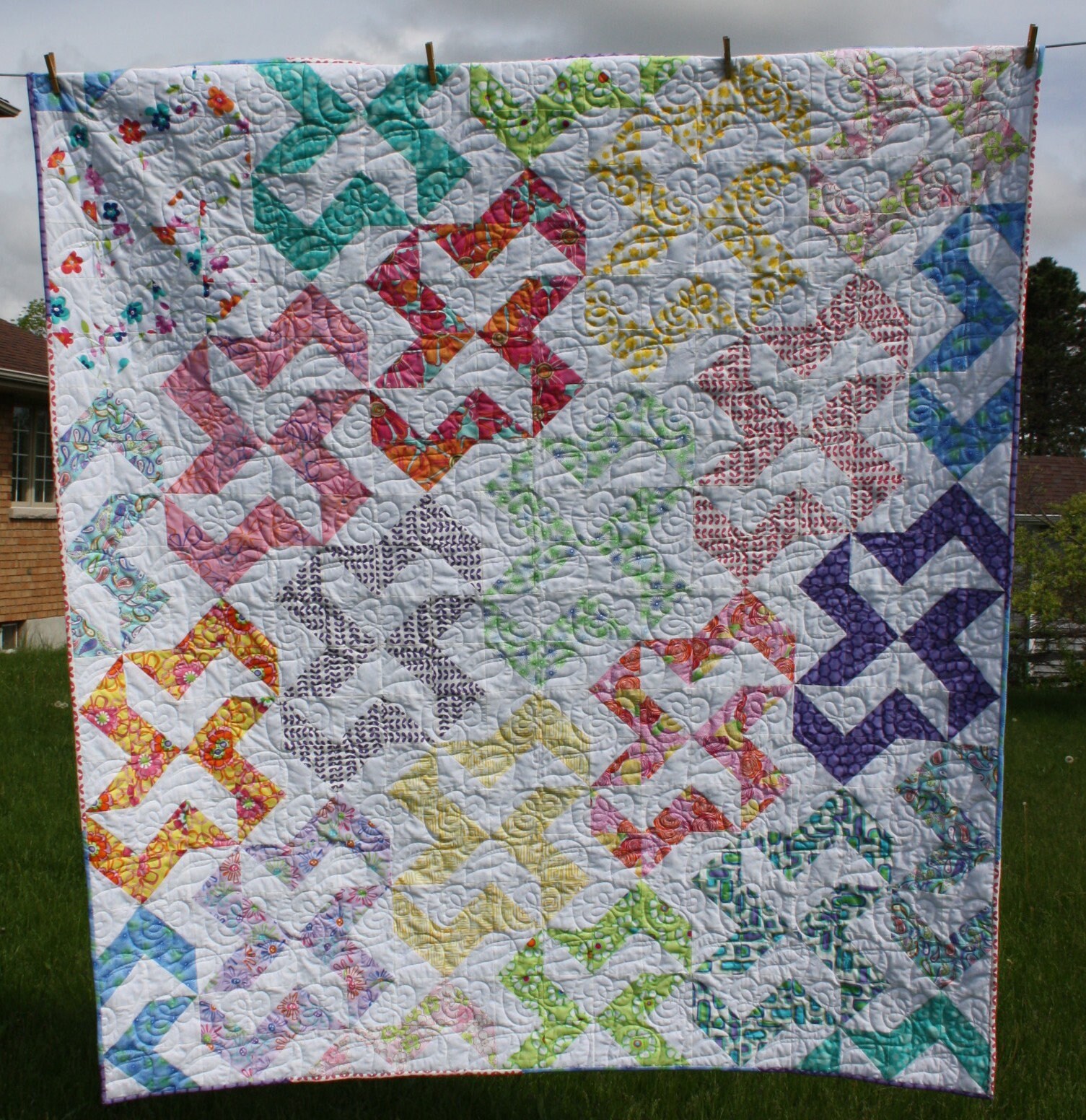 Cheek Patterns Modern Quilt Pattern, Cheek to Cheek, Fat Quarter Friendly, Twin, Queen ...