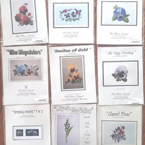 SVENDITA Viola del pensiero, Pisello odoroso, Mughetto, Silver Lining schema punto croce, Marc Saastad, scelta