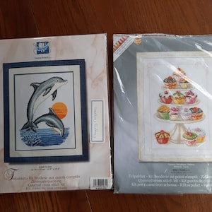 Vervaco counted cross stitch kits, choice, dolphin, cupcakes