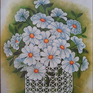 CLEARANCE Frosted Daisies, Vintage, Embroidery, Kit, Sunset, Stitchery, crewel, Needlepoint, #2872
